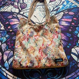 Kavu Vibrant Coral Reef Canvas Tote